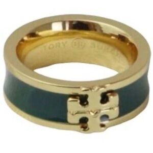 Tory Burch Gold and Green Ring size 6